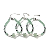 Natural Green Aventurine Round & Synthetic Non-magnetic Hematite & White Shell Beaded Bracelets for Women BJEW-K251-02H-1