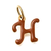 Ion Plating(IP) 304 Stainless Steel Enamel Alphabet Charms STAS-F308-02G-H-1