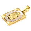 Real 18K Gold Plated Brass Pendants with Shell KK-D534-05G-03-2