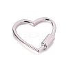 Alloy Heart-shaped Locking Carabiner Clasps PW-WG54507-03-1