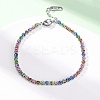 304 Stainless Steel Rhinestone Cup Chain Bracelets for Women BJEW-G753-01P-01-2