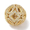 Rack Plating Brass Micro Pave Cubic Zirconia Beads KK-L224-019G-1