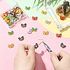 50Pcs 5 Colors Printed Alloy Connector Charms FIND-CJ0004-60-4