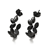 Ion Plating(IP) 304 Stainless Steel Leaf Wrap Stud Earring EJEW-P202-03EB-1
