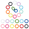 24Pcs 12 Colors Spray Painted Eco-Friendly Alloy Spring Gate Rings FIND-PH0003-35-1