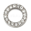 304 Stainless Steel Crystal Rhinestone Linking Rings STAS-Z082-01P-01-1