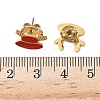 Christmas Theme 304 Stainless Steel Enamel Elk Stud Earrings EJEW-Z139-01G-5