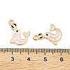 Light Gold Plated Alloy Enamel Pendants ENAM-M219-11KCG-02-3