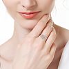 925 Sterling Silver Micro Pave Cubic Zirconia Finger Rings FS-WG6D494-04-4