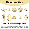 10Pcs 10 Styles 304 Stainless Steel Pendants STAS-YW0003-11-2