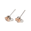 304 Stainless Steel Micro Pave Cubic Zirconia Stud Earring Findings STAS-H240-56P-04-1