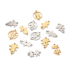 14Pcs 14 Style 201 Stainless Steel Connector Charms STAS-PJ0001-27-2