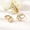 304 Stainless Steel Finger Rings with Shell for Women RJEW-A075-01G-1