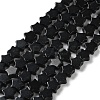 Natural Black Stone Beads Strands G-G085-B52-02-2