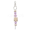 Wood & Acrylic & Silicone Beaded Keychain KEYC-JKC00798-3