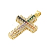 Rack Plating Brass Micro Pave Cubic Zirconia Pendants KK-S380-39C-G-2
