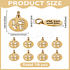 10Pcs 304 Stainless Steel Pendants STAS-LP0003-59G-2