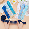 BENECREAT 14M 7 Style Blue Series Elastic Crochet Headband Ribbon OCOR-BC0005-36-3