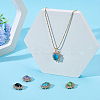 5Pcs 5 Colors Brass Glass Clear Cubic Zirconia Pendants KK-WR0001-66-4