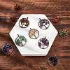 8Pcs 8 Colors Gemstone Pendants G-SC0002-21R-4