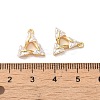 Brass Micro Pave Clear Cubic Zirconia Charms KK-E098-07G-3