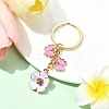 6pcs Flower Alloy Enamel Keychain KEYC-YW00171-05-1