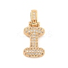 Brass Micro Pave Clear Cubic Zirconia Pendants KK-B099-01G-I-1