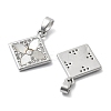 Brass Micro Pave Cubic Zirconia Pendants KK-L222-016P-2
