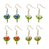 Flower Handmade Glass Seed Beads & Acrylic Beads Dangle Earrings EJEW-MZ00359-2