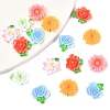 24Pcs 6 Styles Opaque Resin Flowers Cabochons RESI-FS0002-16-3