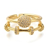 Adjustable Rack Plating Brass Micro Pave Cubic Zirconia Rings for Women LS-RJEW-S244-01G-A-2
