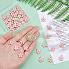 50Pcs Light Gold Plated Alloy Enamel Pendants ENAM-DC0001-89-3