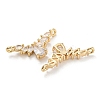 Brass Pave Clear Cubic Zirconia Pendants X-KK-Q789-08G-2