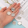 Tibetan Style Alloy Flat Round Cabochon Connector Settings X-TIBE-M022-09AS-4