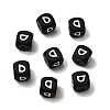 20Pcs Black Cube Letter Silicone Beads 12x12x12mm Square Dice Alphabet Beads with 2mm Hole Spacer Loose Letter Beads for Bracelet Necklace Jewelry Making JX433D-1