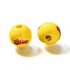 Valentine's Day Element Printed Wood Beads WOOD-R002-01-25-2