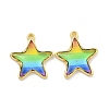 Rainbow Color Opaque Resin Pendants KK-M290-04C-G-1