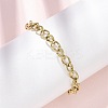 304 Stainless Steel Cuban Link Chains Bangles for Women BJEW-B150-08G-1