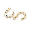 Horseshoe Rack Plating Brass Micro Pave Cubic Zirconia Pendants KK-G512-26G-2