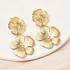 304 Stainless Steel Flower Dangle Stud Earrings EJEW-K268-70G-1