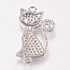 Brass Micro Pave Cubic Alloy Kitten Links Connectors ZIRC-A009-43P-2