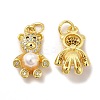 Rack Plating Brass & Cubic Zirconia Pendants KK-G459-07G-1