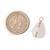 Copper Wire Wrapped Natural Rose Quartz & Natural Cultured Freshwater Pearl Beads Pendants PALLOY-JF03645-01-2