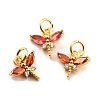 Brass Micro Pave Cubic Zirconia Charms KK-A156-07G-RS-4