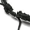 5Pcs 5 Style Adjustable Braided Imitation Leather Cord Bracelet Set with Waxed Cord for Men BJEW-F458-14-5