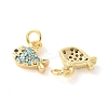 Brass Micro Pave Cubic Zirconia Pendants KK-U056-19G-2