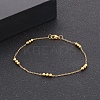 304 Stainless Steel Round Beaded Link Chain Bracelets for Women BJEW-D033-01G-5