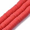 Flat Round Handmade Polymer Clay Beads CLAY-R067-12mm-30-1