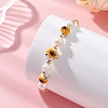 Handmade Porcelain & Natural Cultured Freshwater Pearl & Non-magnetic Synthetic Hematite Beaded Cuff Bangles for Women BJEW-JB14022-02-2