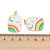 Brass Enamel Pendents KK-R212-07G-3